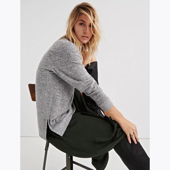 LUCKY BRAND Gray Cloud Jersey V-Neck Tunic Top sz XXL Women's Pullover Sweater - Picture 8 of 9